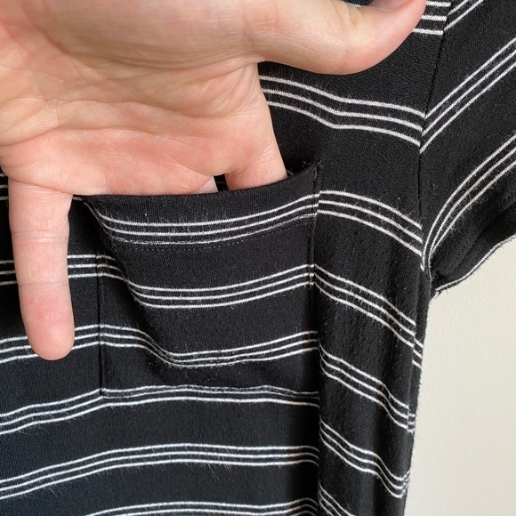 Lou & Gray Women's Black with White‎ Stripes Heavy T-Shirt Dress Size X-Small - Picture 3 of 12